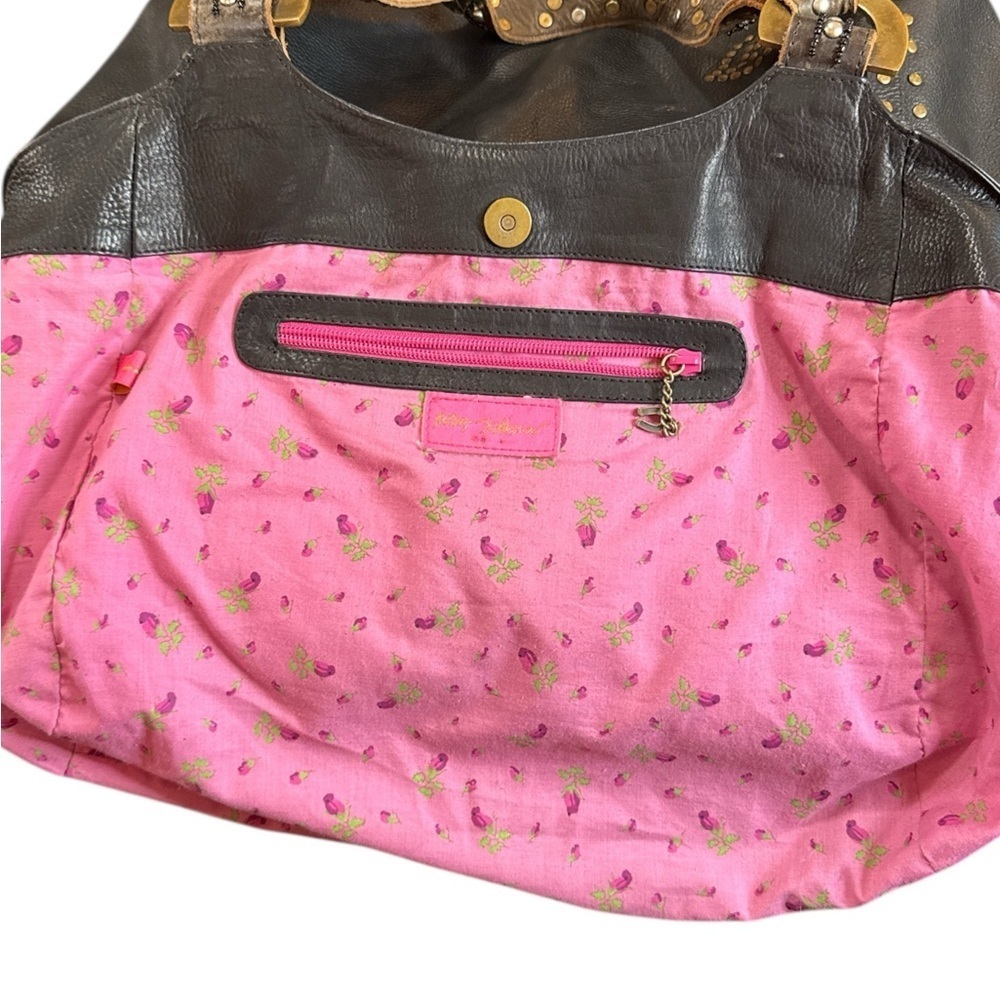 Betsy Johnson Black Leather Tote Bag - Picture 6 of 8